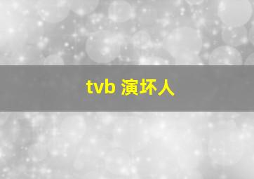 tvb 演坏人